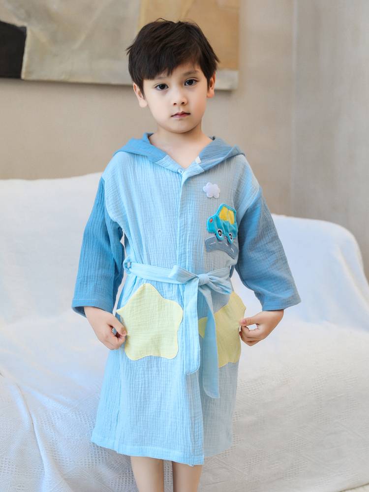 Summer Children's bath towel 2024 new cotton swimming pure cotton gauze cloak cloak bathrobe