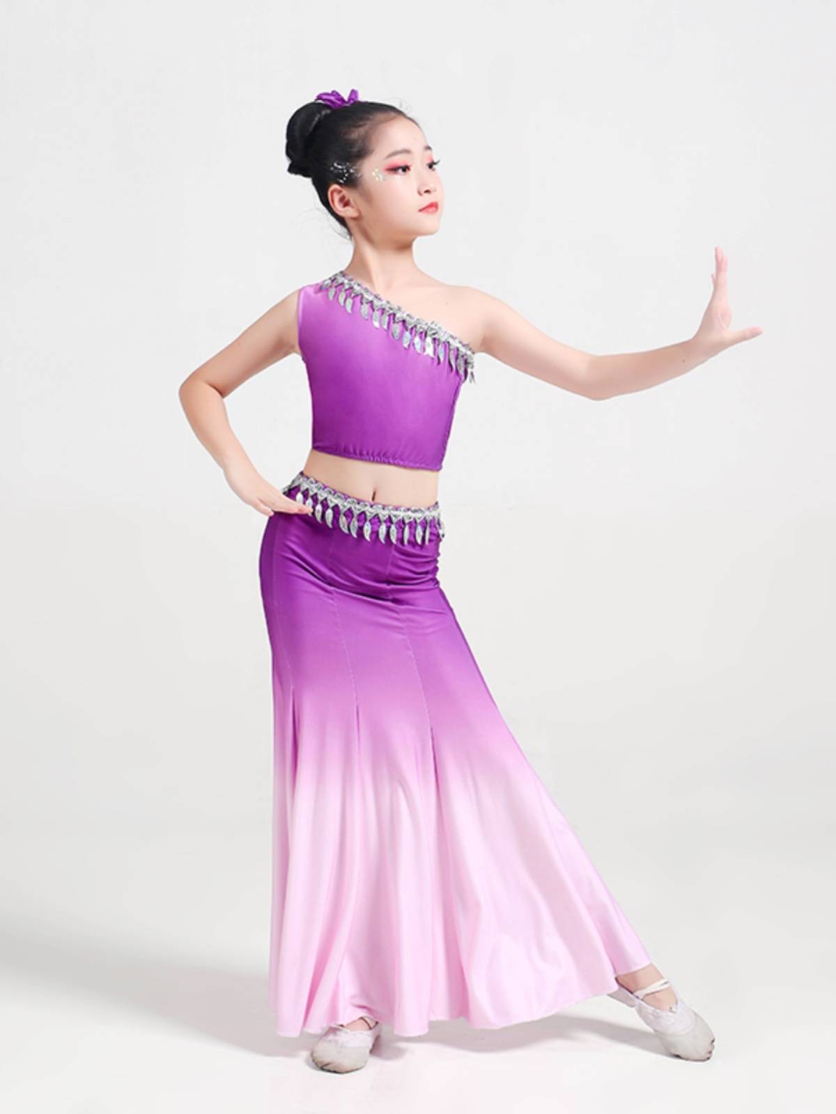 Children's Dai dance service performance service girl performance service, peacock dance dance Dai skirt fishtail skirt slim hip