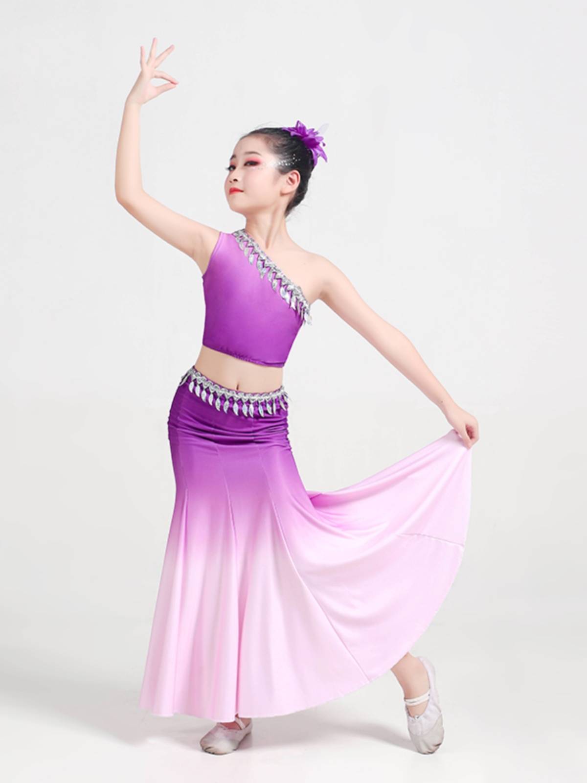 Children's Dai dance service performance service girl performance service, peacock dance dance Dai skirt fishtail skirt slim hip