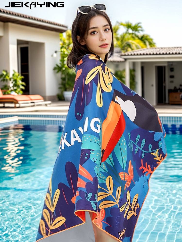 Swimming fast dry bath towels Portable travel sunscreen beach towels, fitness sports absorption sweat scarf men's hot spring towels