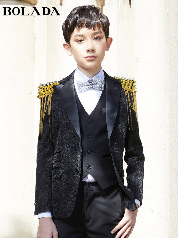 Boys suit suit Children's dress Summer Host Watching Piano Performance Service Boy Youth Performance Service