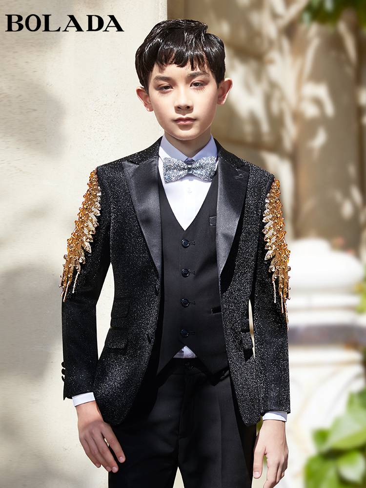 Boys suit suit Children's dress Summer Host Watching Piano Performance Service Boy Youth Performance Service