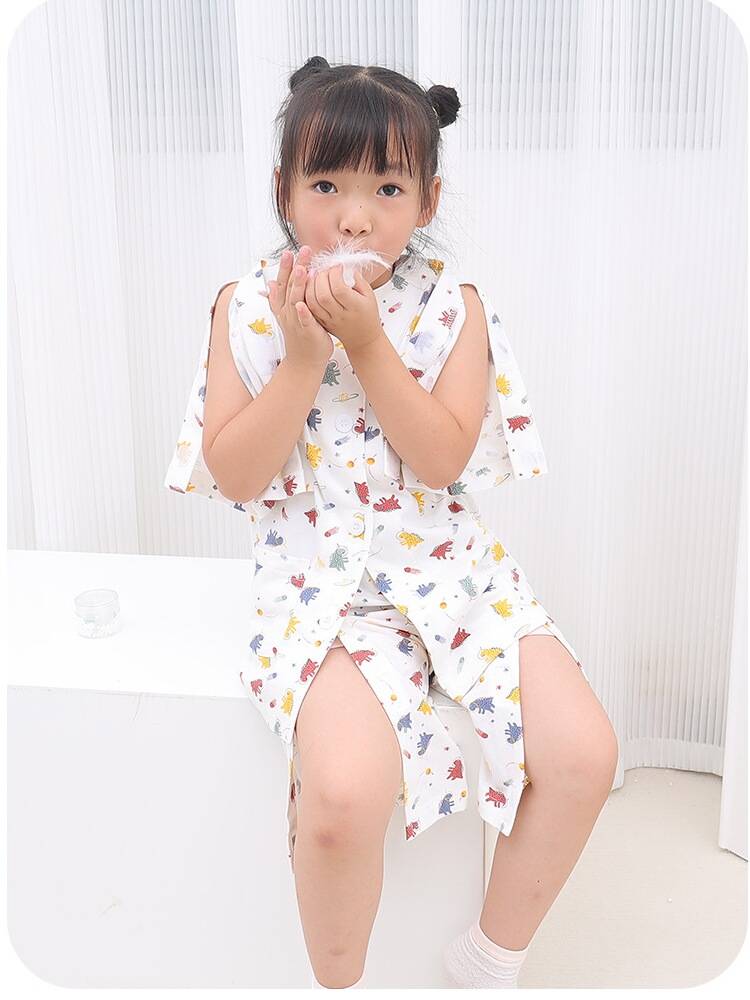 Children's fracture special care clothes, arms and arm injuries, plaster, easy to wear and take off PICC, pipe tube disease, short sleeve