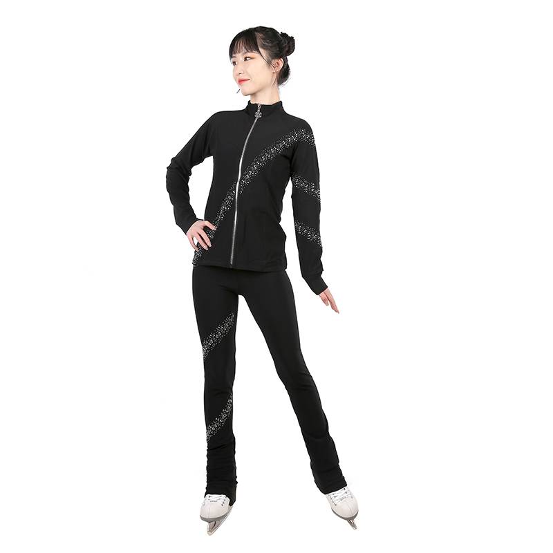 Falter skating skating ice clothes hot diamond ice training clothing performance clothing male girl skate -slip pants set