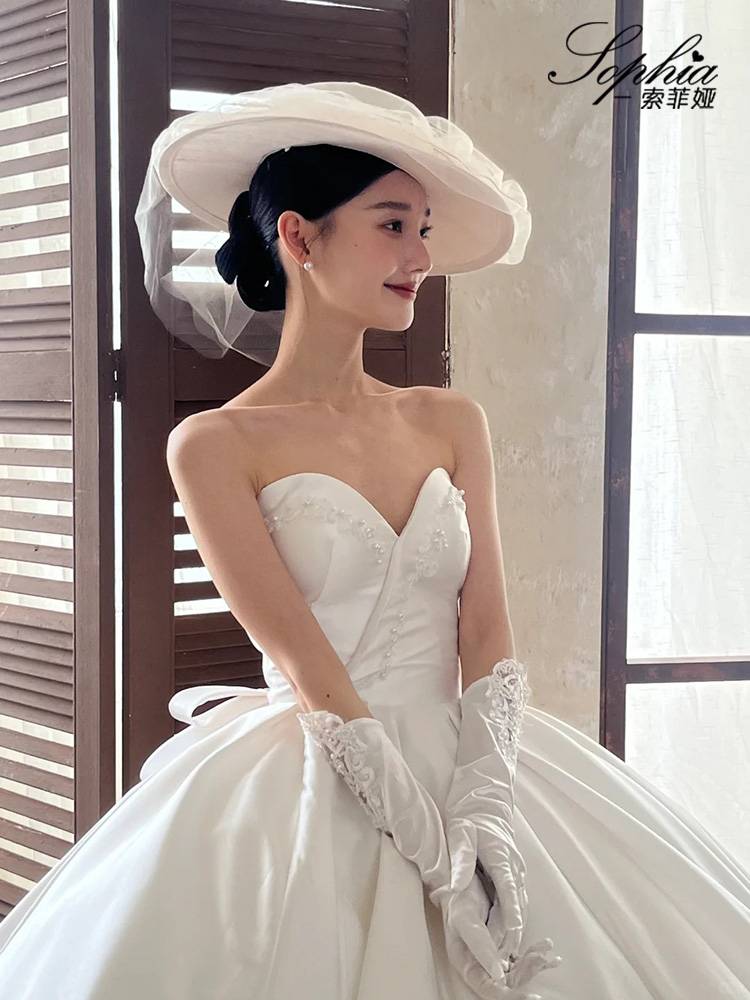 Wedding glove bride dresses satin French retro lace sleeve white long wedding sleeve sleeve cover arm covers