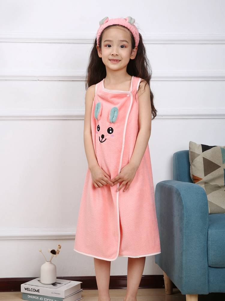 Household big bath towels can be worn, wrapped girl bathrobe bath towels, children's bath skirts than pure cotton