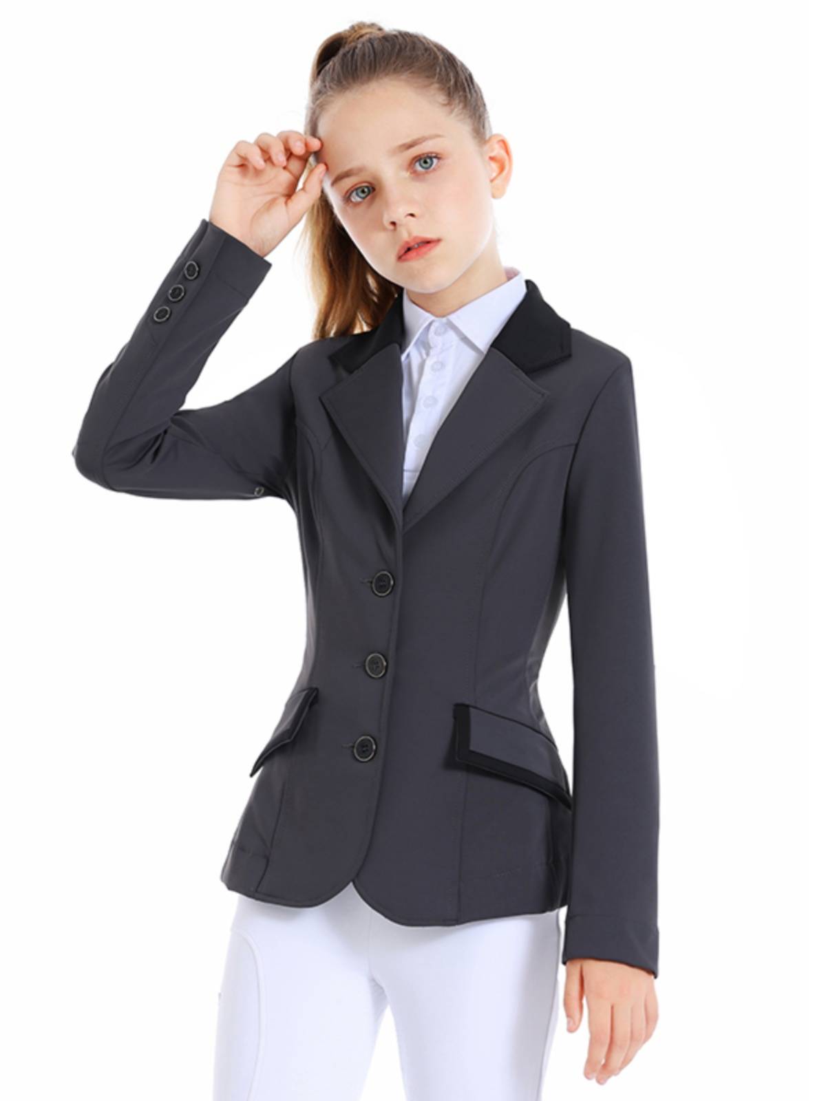 Children's spring and summer equestrian suit slim professional competition service high bombs training training riding clothes rider clothes jacket
