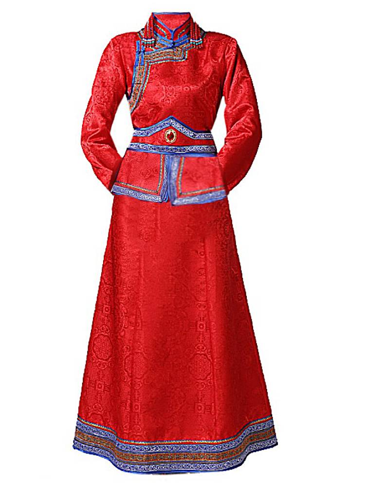 Mongol women living in a long-term dress, performing dance in adult Mongolian dress, white dress