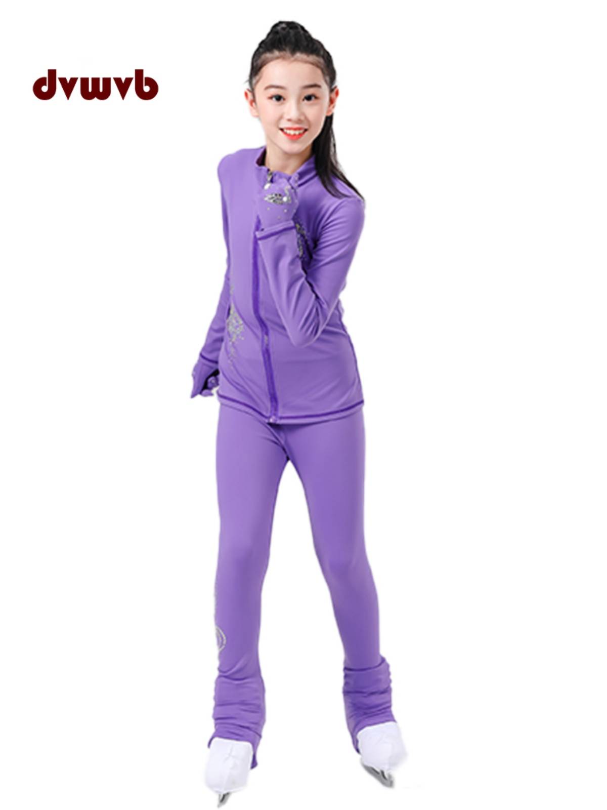 Falter skating flower sliding warmth training suit skating suit skating clothing upgrade fabric children adult women's set A1