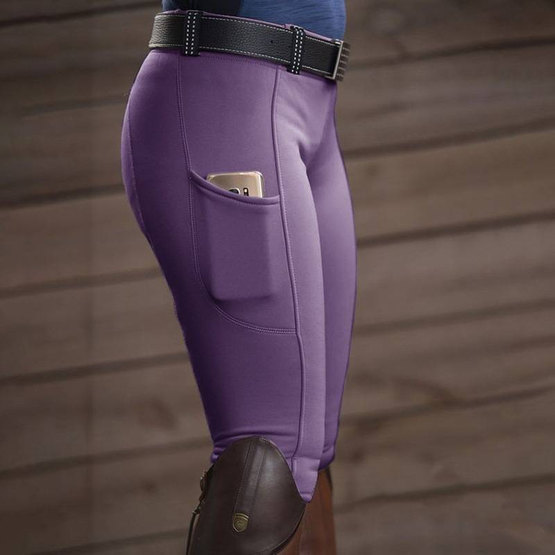 2023 new European and American equestrian pants elastic hip -lifting ladies casual pants female Axun