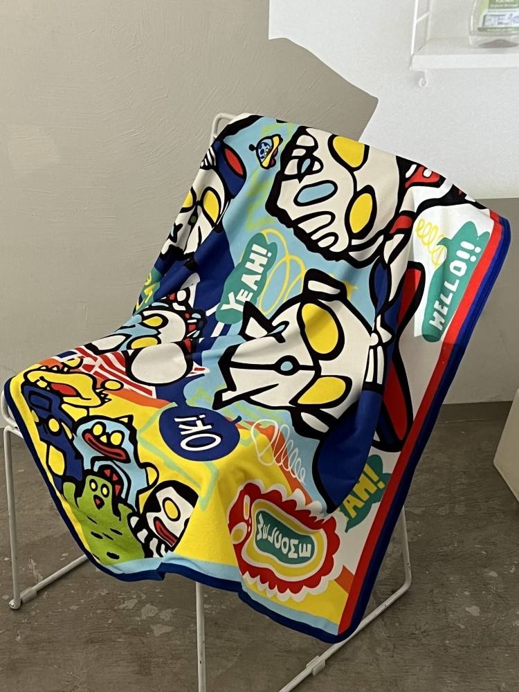 Ultraman children's bath towel boy in summer swimming, water absorption, fast dry beach towel high -end household baby bath towels