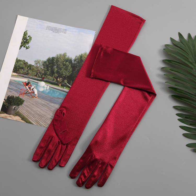 50cm banquet group worship dress show new bridesmaid shooting photo silk satin super long over elbow gloves
