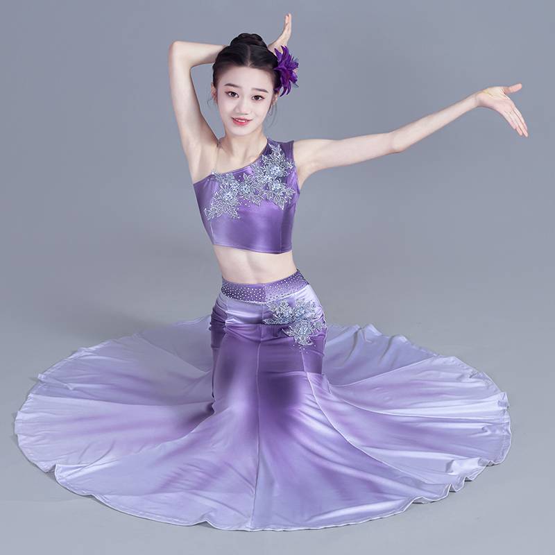Children's Dai dance performance service girl national peacock dance bag hip fishtail skirt fairy children Liuyi performance service