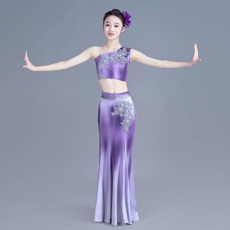 Children's Dai dance performance service girl national peacock dance bag hip fishtail skirt fairy children Liuyi performance service