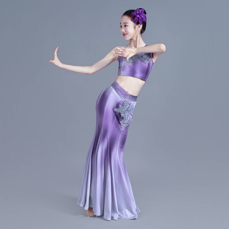 Children's Dai dance performance service girl national peacock dance bag hip fishtail skirt fairy children Liuyi performance service