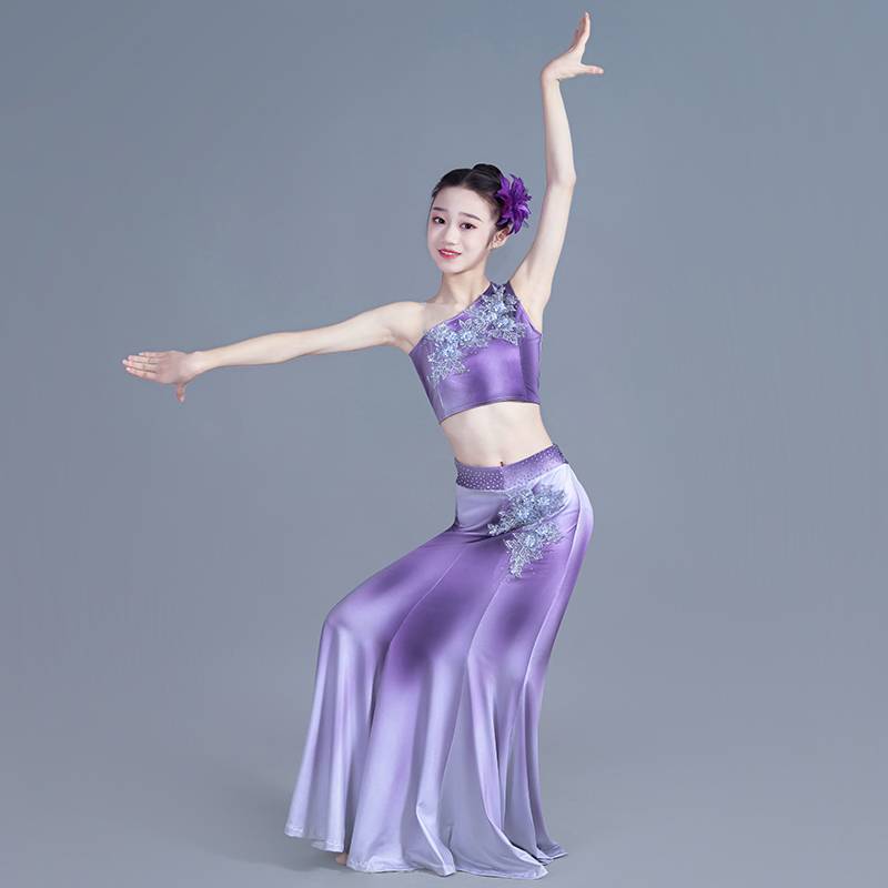 Children's Dai dance performance service girl national peacock dance bag hip fishtail skirt fairy children Liuyi performance service
