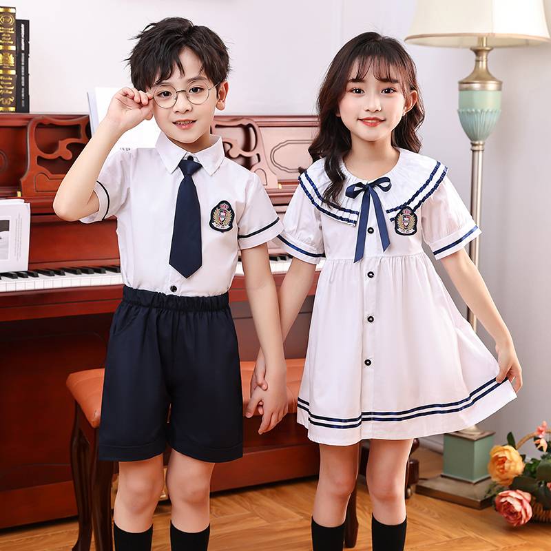 Kindergarten clothing Naval School of Windsters Summer Graduation Photo Graduate Phone and Girls' Class Six Yi Children's Day Performance Clothing