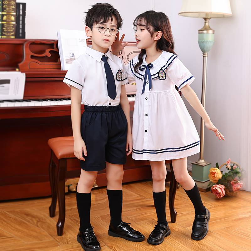 Kindergarten clothing Naval School of Windsters Summer Graduation Photo Graduate Phone and Girls' Class Six Yi Children's Day Performance Clothing