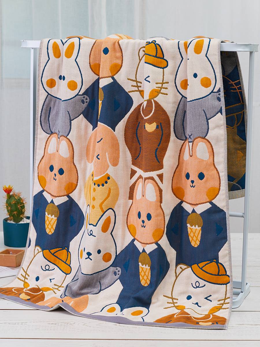 Pure cotton gauze bath towel four layers of large towels absorb water, cotton does not drop hair, children's house men and women adults bathing towels