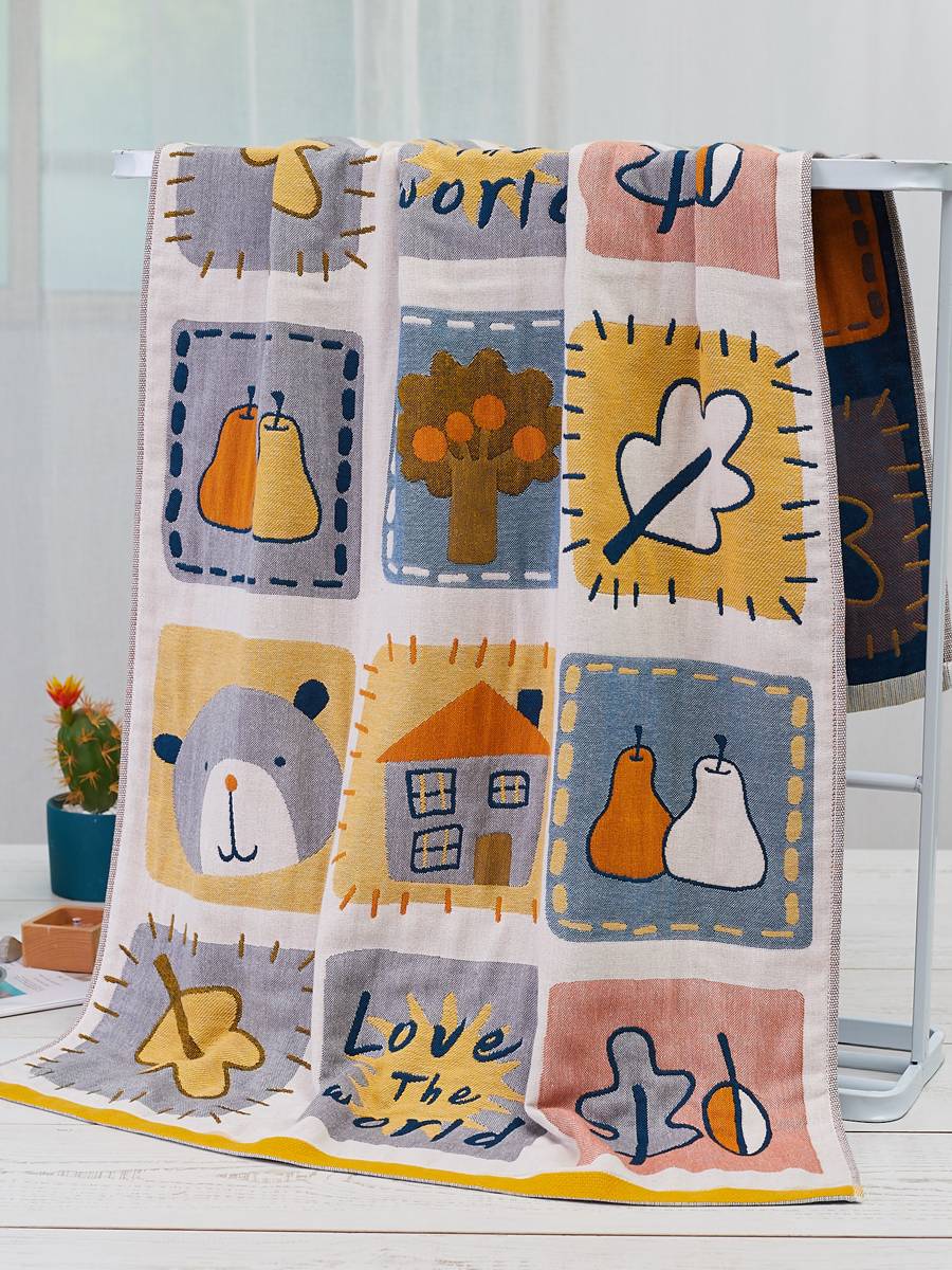 Pure cotton gauze bath towel four layers of large towels absorb water, cotton does not drop hair, children's house men and women adults bathing towels