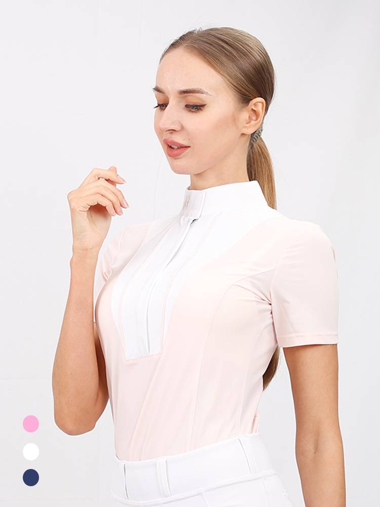 Hello Horse Equestrian T -shirt Short Sleeve Sleeve Female Women Cycling Speed Dry and Extra UV slim