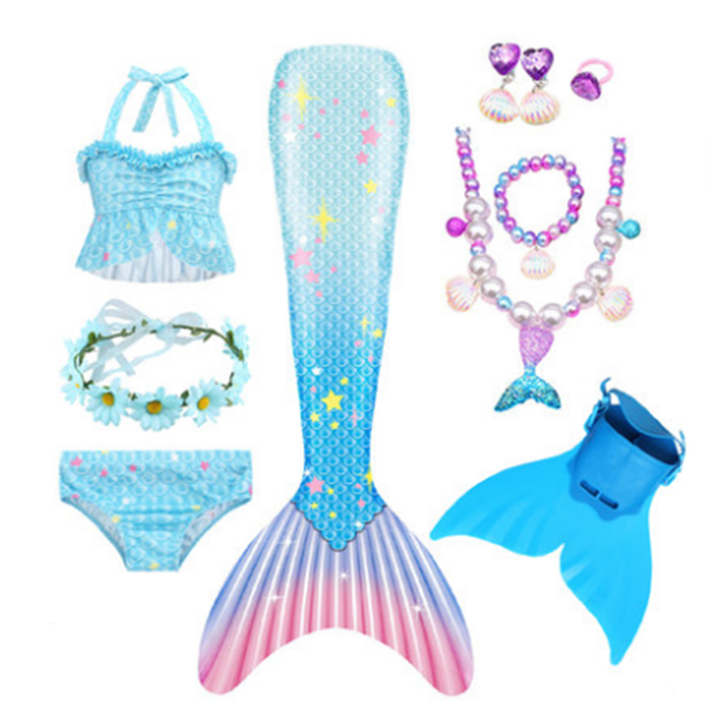 Children's Mermaid Step Skirt Mermaid Tail Swimming Clothing Girls Swimming Swimwear Gifts Photography Photography Costume