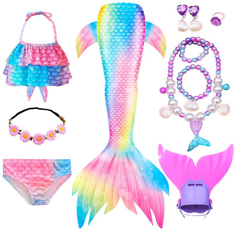 Children's Mermaid Step Skirt Mermaid Tail Swimming Clothing Girls Swimming Swimwear Gifts Photography Photography Costume