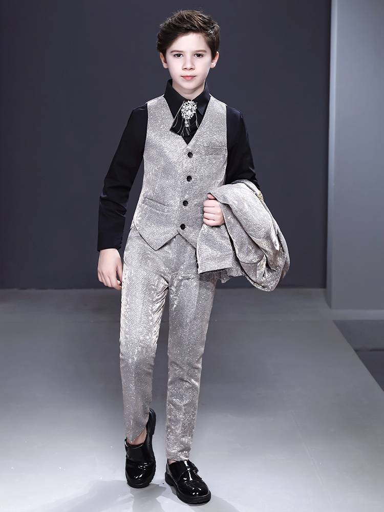 Boys vest sets handsome British children's small suit show piano performance service Zhongda children host dress