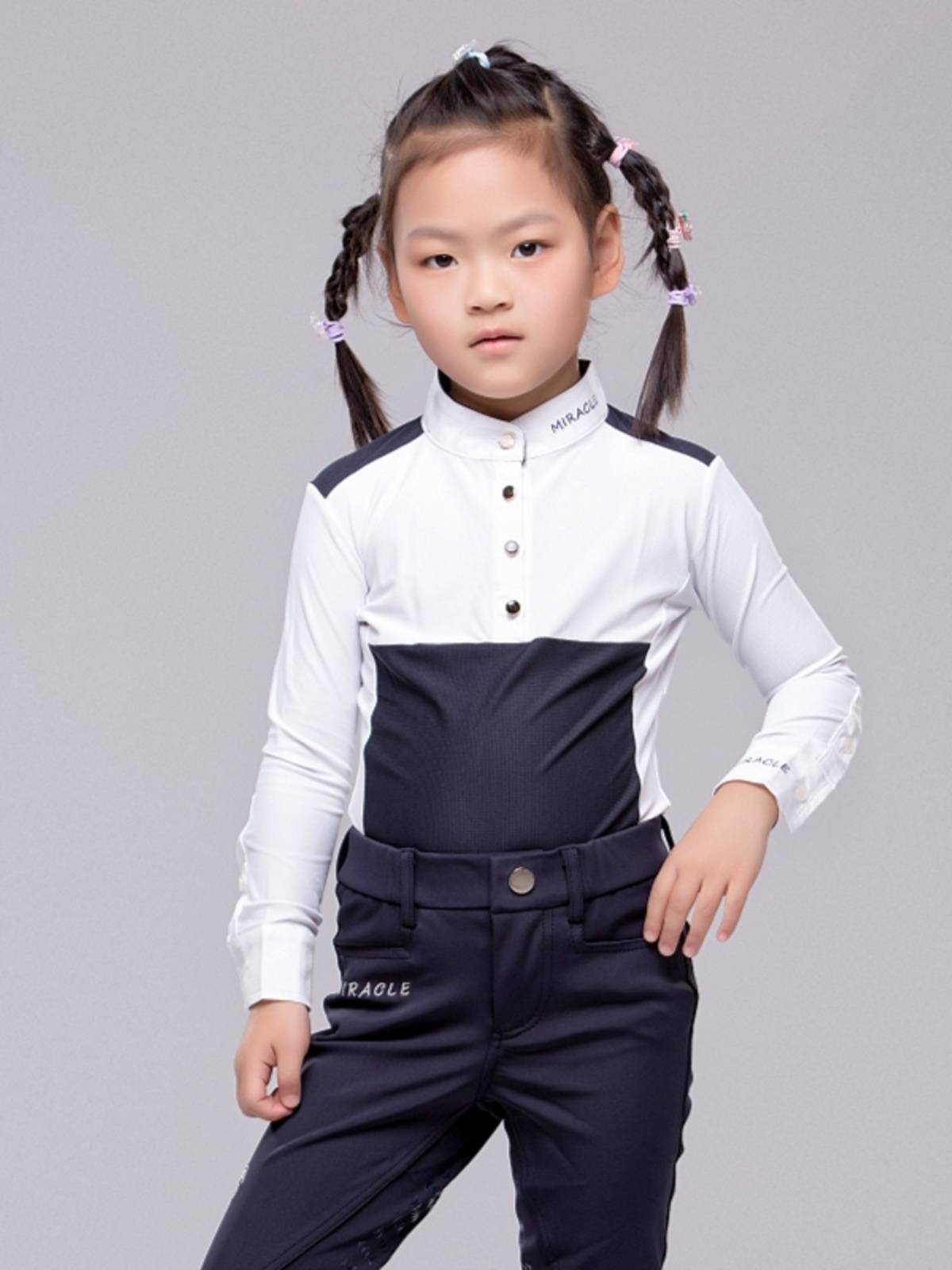 Children's Equestrian T -shirt Clothing Equestrian Equipment and Products Girls Cavaliers Riding Speed ​​Dry Periodic T -shirt POLO shirt