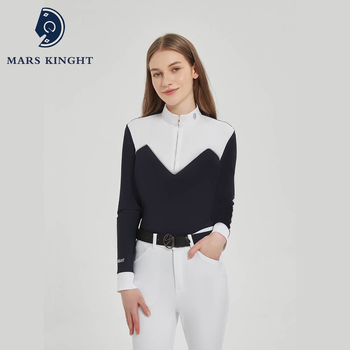 Children's adult equestrian horse riding T -shirt ladies riding long -sleeved equestrian clothing competition top equipment