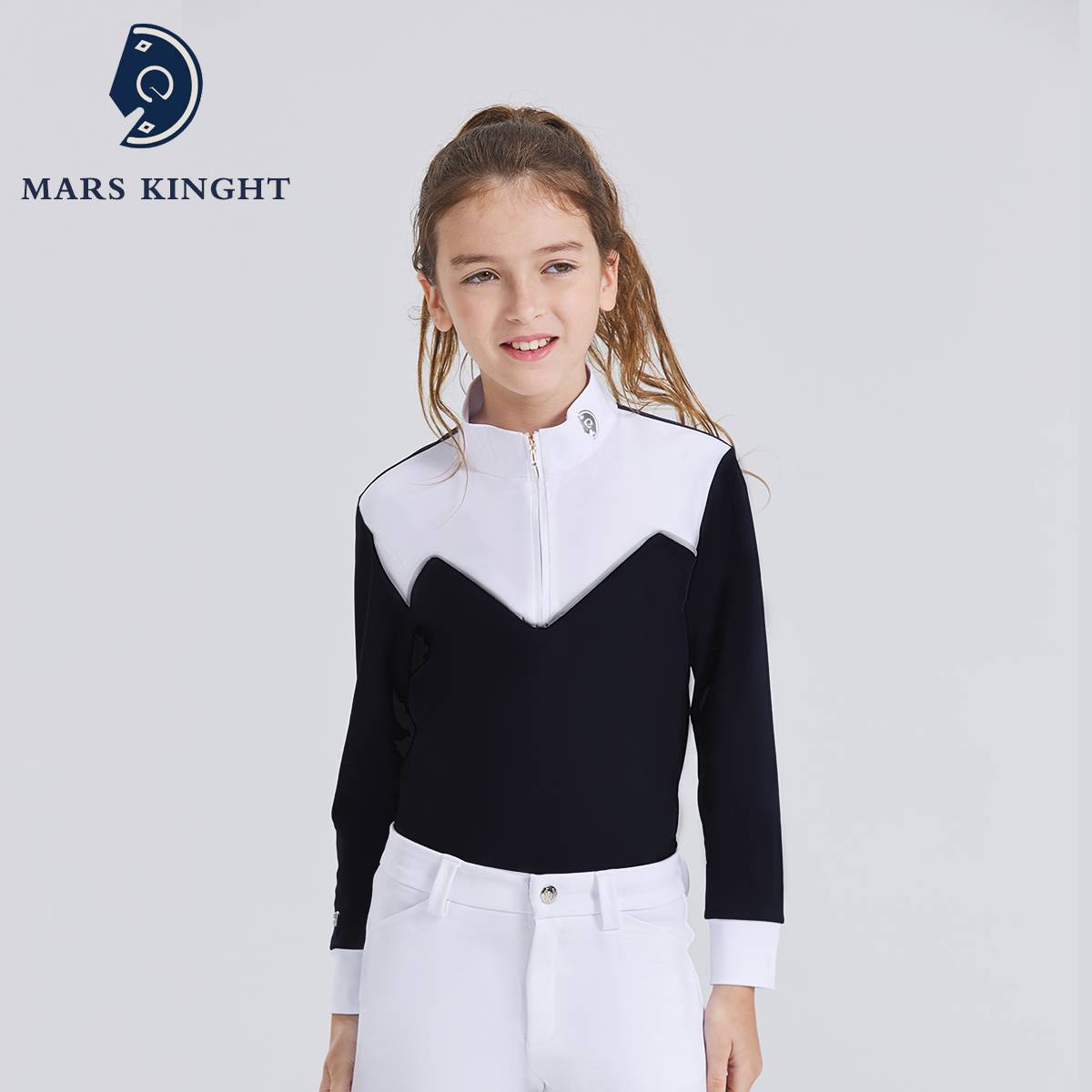 Children's adult equestrian horse riding T -shirt ladies riding long -sleeved equestrian clothing competition top equipment