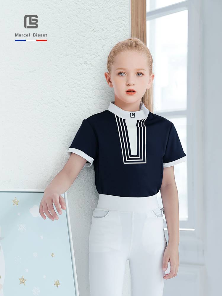 New Children's Equestrian T -shirt Adult Children's Horse Equestyls Short -sleeved Clothing Summer Clothing 128