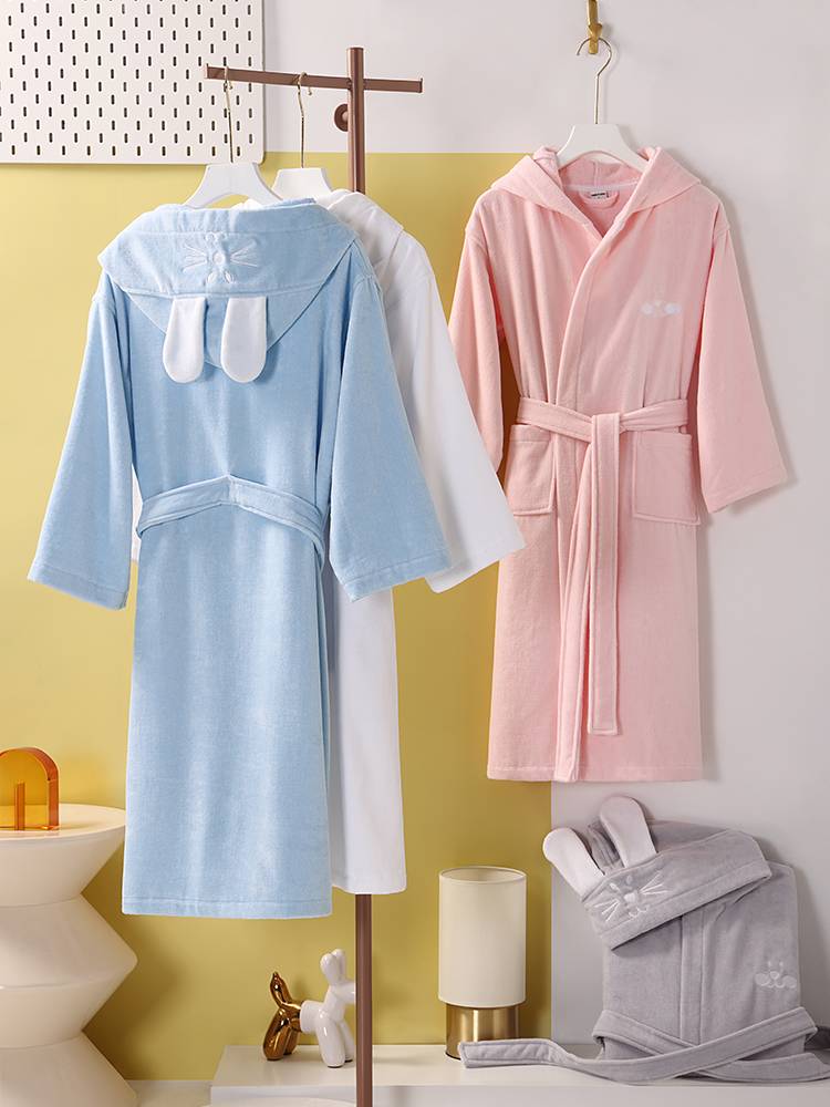 Cotton -cotton towels, children's bathrobe, water absorption, fast dry men and girls' bathrobe bath towel capes can be worn in swimming summer