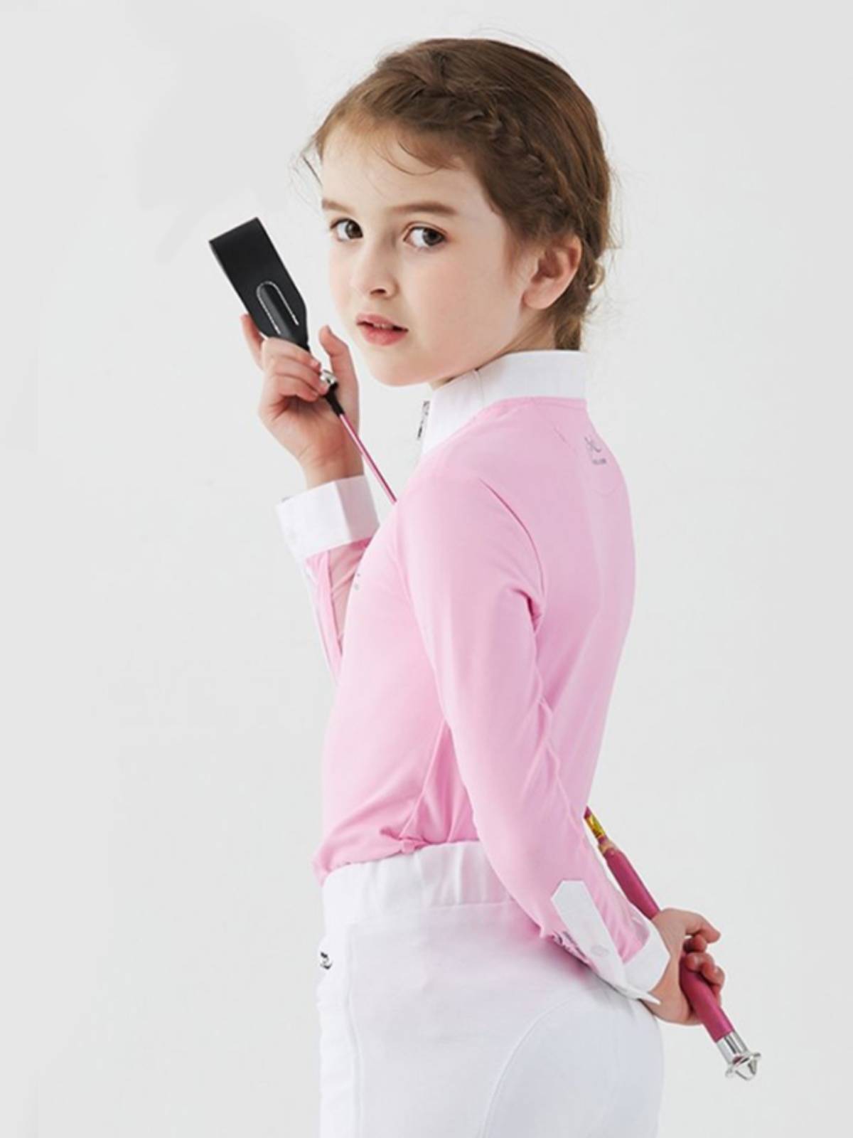HorseLeader spring and summer children's equestrian long -sleeved T -shirt ultra -thin fast drying and riding shirt riding clothes