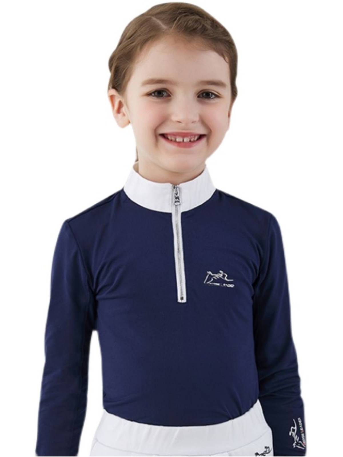 HorseLeader spring and summer children's equestrian long -sleeved T -shirt ultra -thin fast drying and riding shirt riding clothes