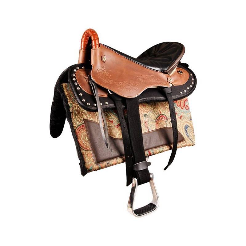 New Inner Mongolia saddlezi full set of kraft saddle printing tourists ethnic equestrian supplies handmade leather comprehensive new models
