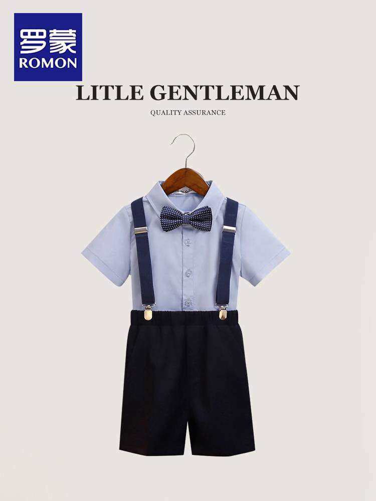 Luo Meng Children's Dress Boy suit suit British style male treasure old birthday banquet suit flower girl performance service