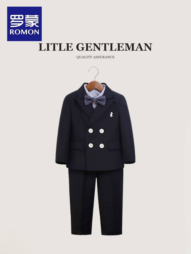 Luo Meng Children's Dress Boy suit suit British style male treasure old birthday banquet suit flower girl performance service