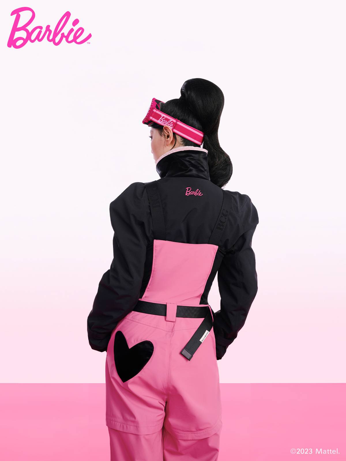 BCG Barbie limited cooperation retro ski suit foam sleeve top corset, waist worker pants