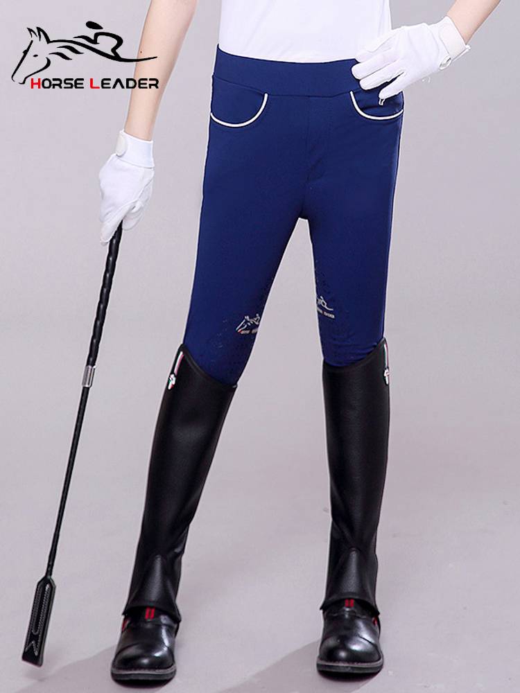 HorseLeader summer ultra -thin elastic waist silicone anti -slip children's equestrian horse pants equestrian equipment