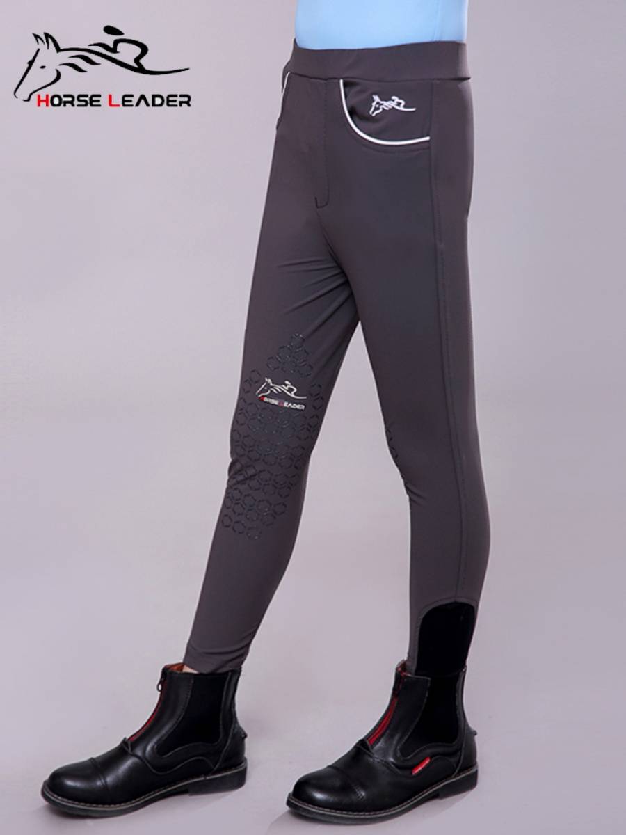 HorseLeader summer ultra -thin elastic waist silicone anti -slip children's equestrian horse pants equestrian equipment