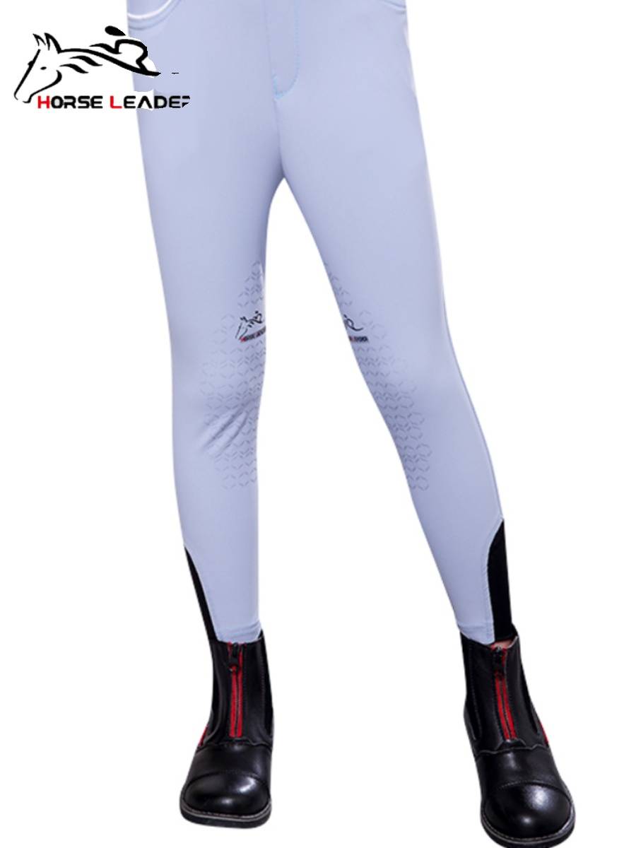 HorseLeader summer ultra -thin elastic waist silicone anti -slip children's equestrian horse pants equestrian equipment