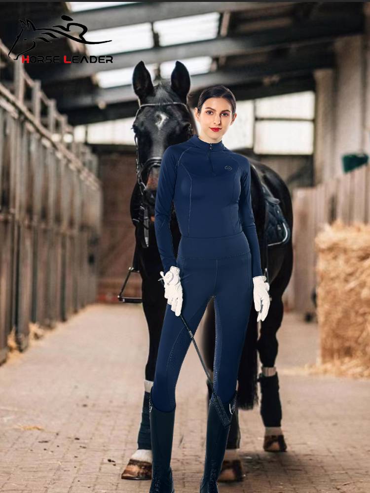 HorseLeader spring and summer horse pants female equestrian equipment professional riding pants rider clothing set silicone set