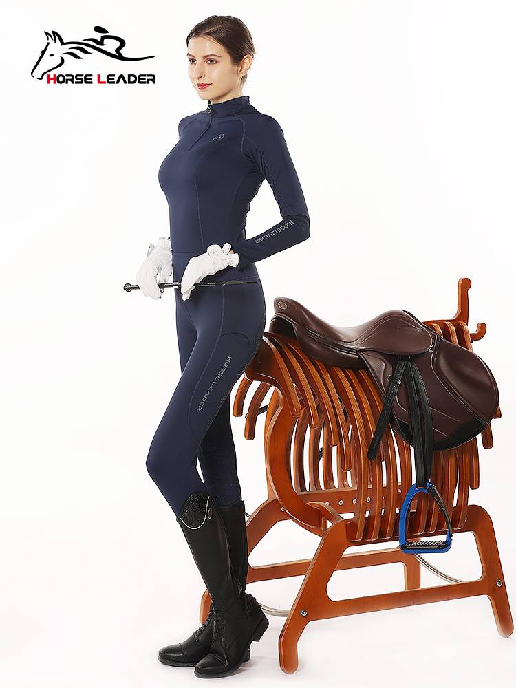HorseLeader spring and summer horse pants female equestrian equipment professional riding pants rider clothing set silicone set