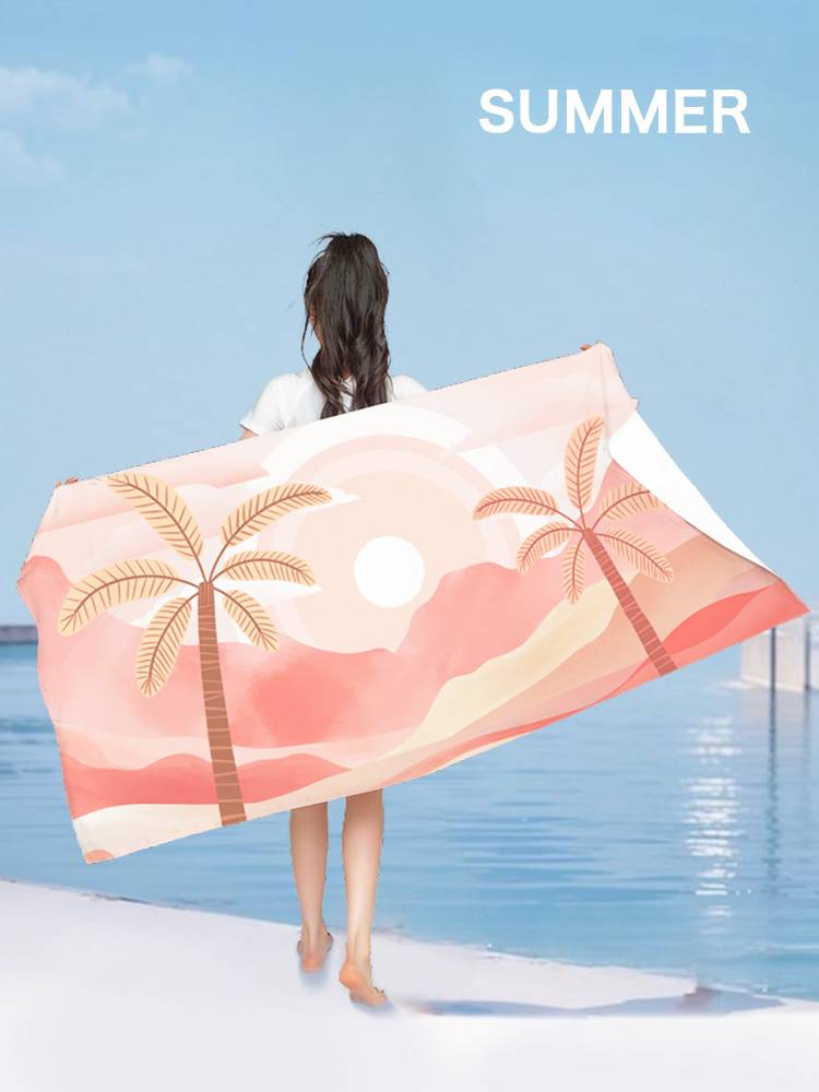 Swimming fast -drying bath towel female portable beach water absorption towels can wear sunscreen warm buttons
