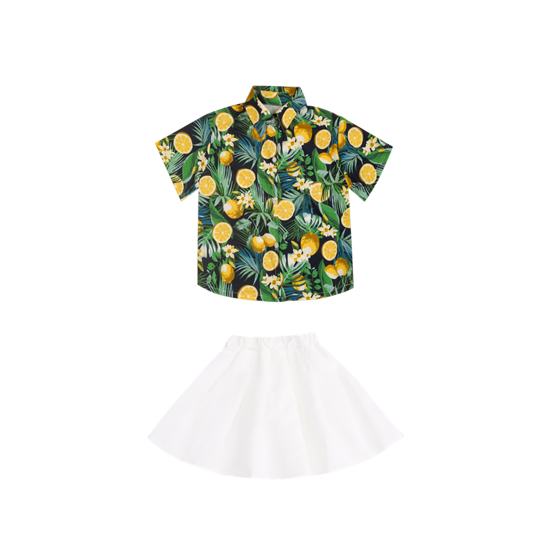Green bottom lemon shirt + dress suit