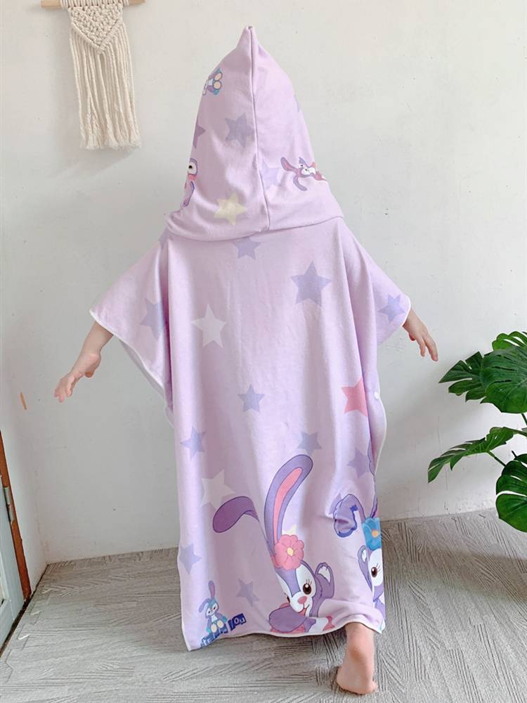 Bath towel children's water absorption, dry swimming swimming bath, wind and warm bathrobe men's cartoon animation beach cloak, bathrobe
