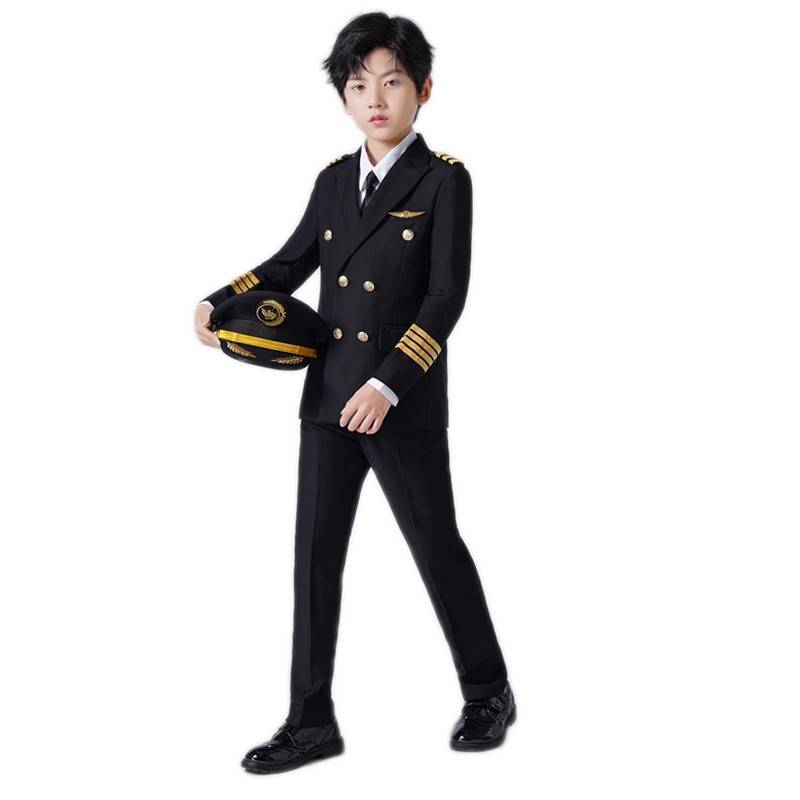 Children's Uniform Gala Performing the Air Pilot Model Show Stage Handsome Boy Host Hosted a suit