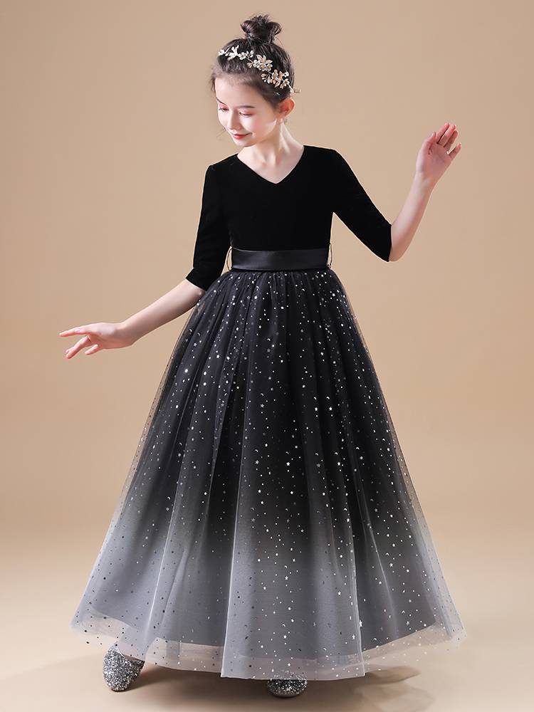 Children's dress girl high -end cello performance Zhongda piano performance service girl ten birthday princess skirt
