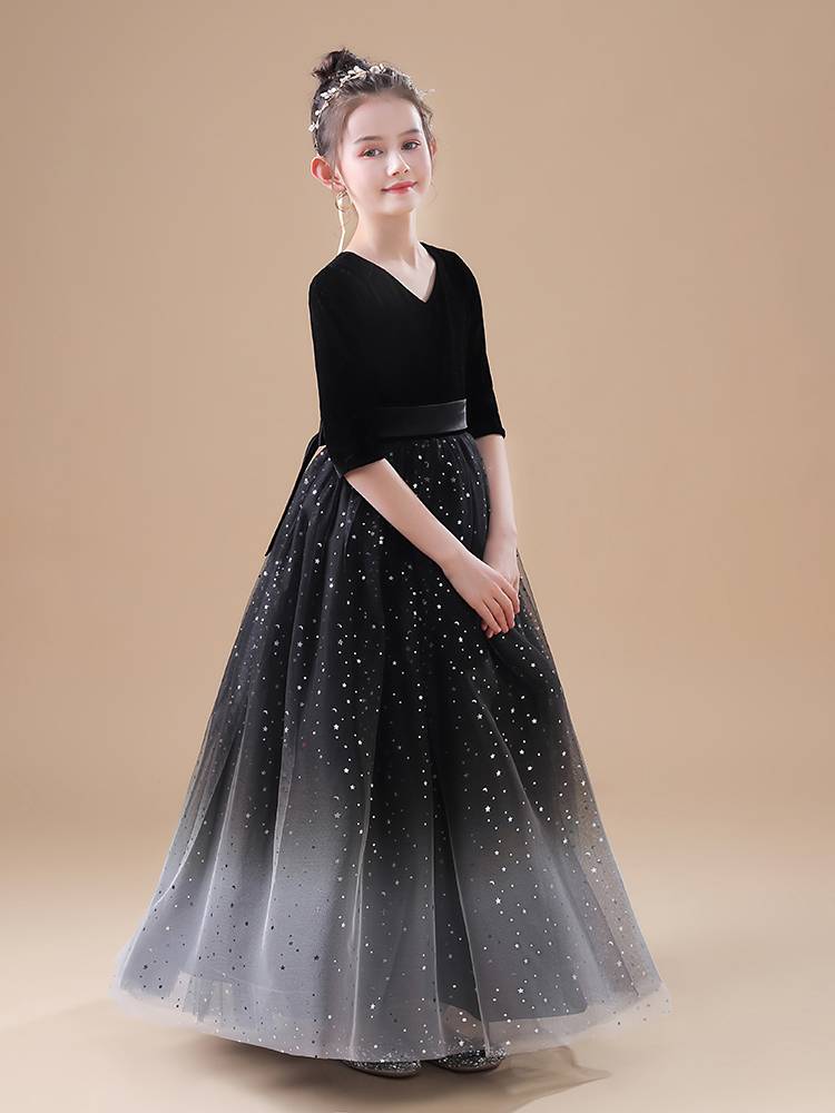 Children's dress girl high -end cello performance Zhongda piano performance service girl ten birthday princess skirt